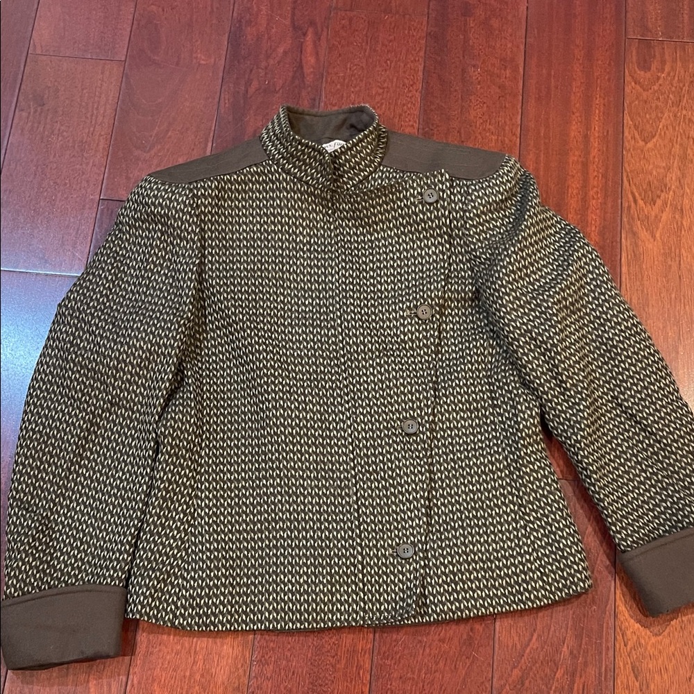 Vintage Michel Firer Paris Stylish Brown and Green Blazer/Jacket